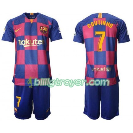 Billige Fotballdrakter FC Barcelona Coutinho 7 Barn Hjemmedraktsett 2019/20 Kortermet